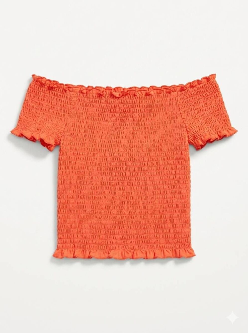 🔸️NWT Coral Stretch Smocked Cropped Off Shoulder Top Medium
